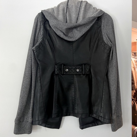 BNCI leather and heather gray jacket - Picture 6 of 7